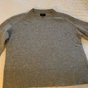 J.Crew grey cropped cashmere sweater